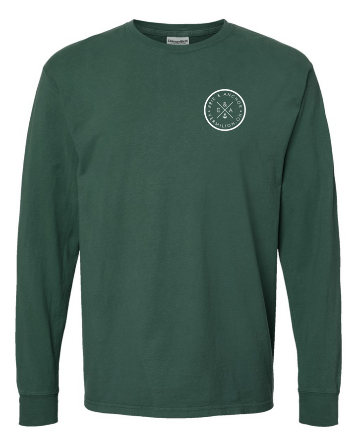 FINAL SALE Signature Anchor Long Sleeve Tee- Evergreen