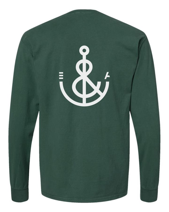 FINAL SALE Signature Anchor Long Sleeve Tee- Evergreen