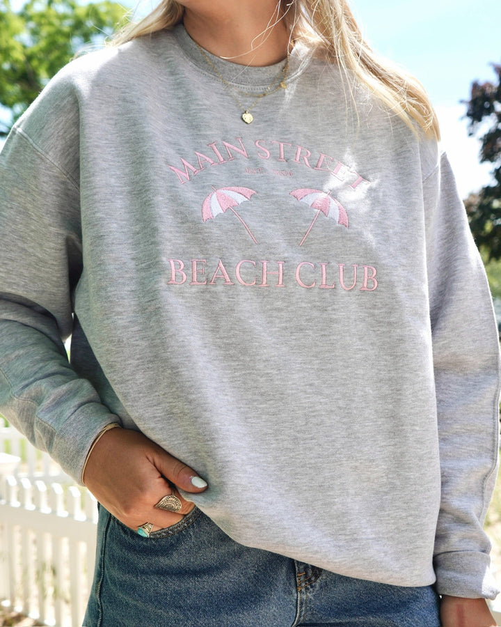 Unisex Main Street Beach Club Crewneck- Gray