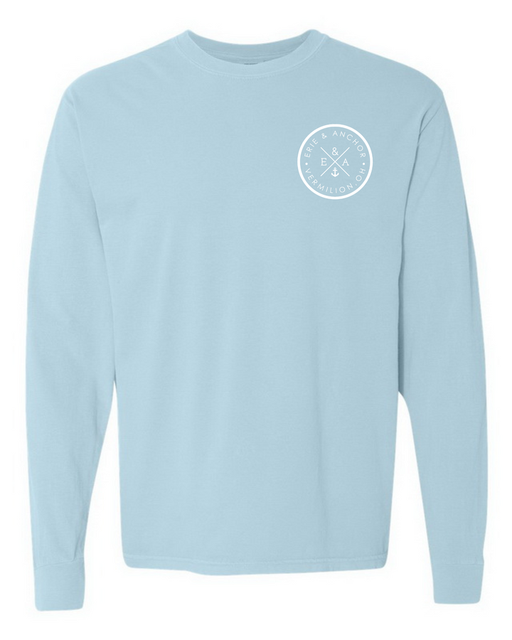 FINAL SALE Unisex Holiday Vermilion Lighthouse Long Sleeve -Light Blue