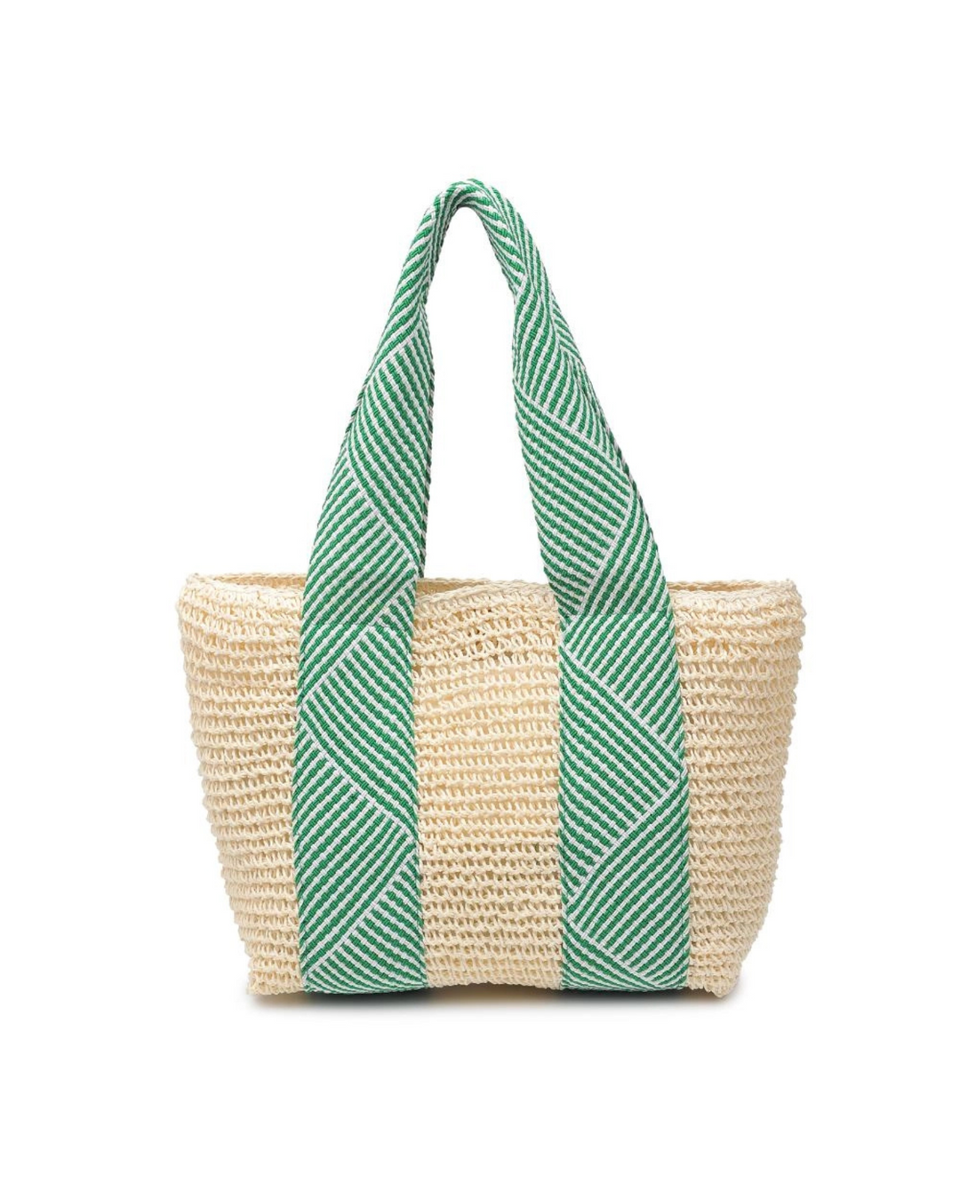 Straw Beach Summer Tote- Green