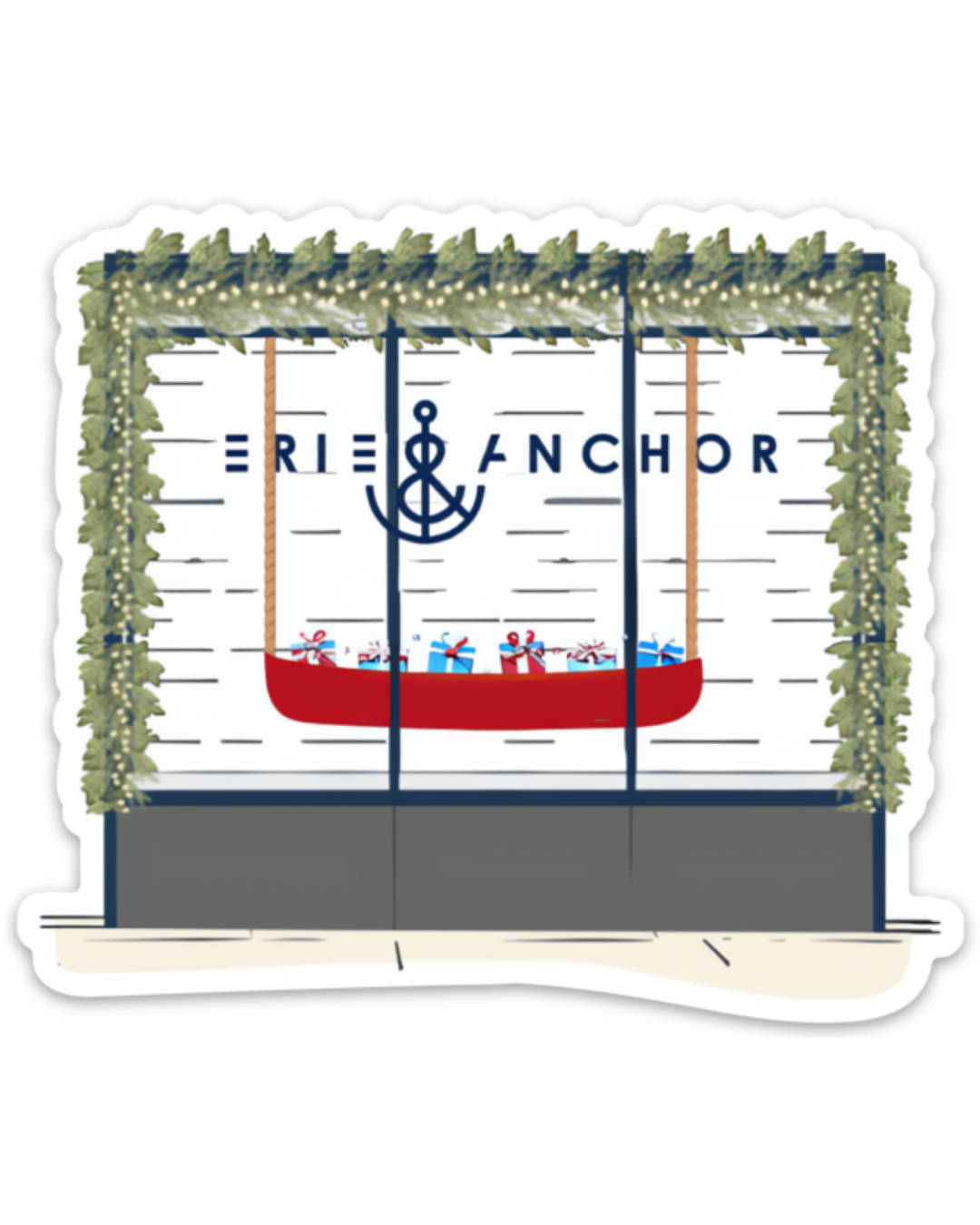 Erie and Anchor Storefront Sticker