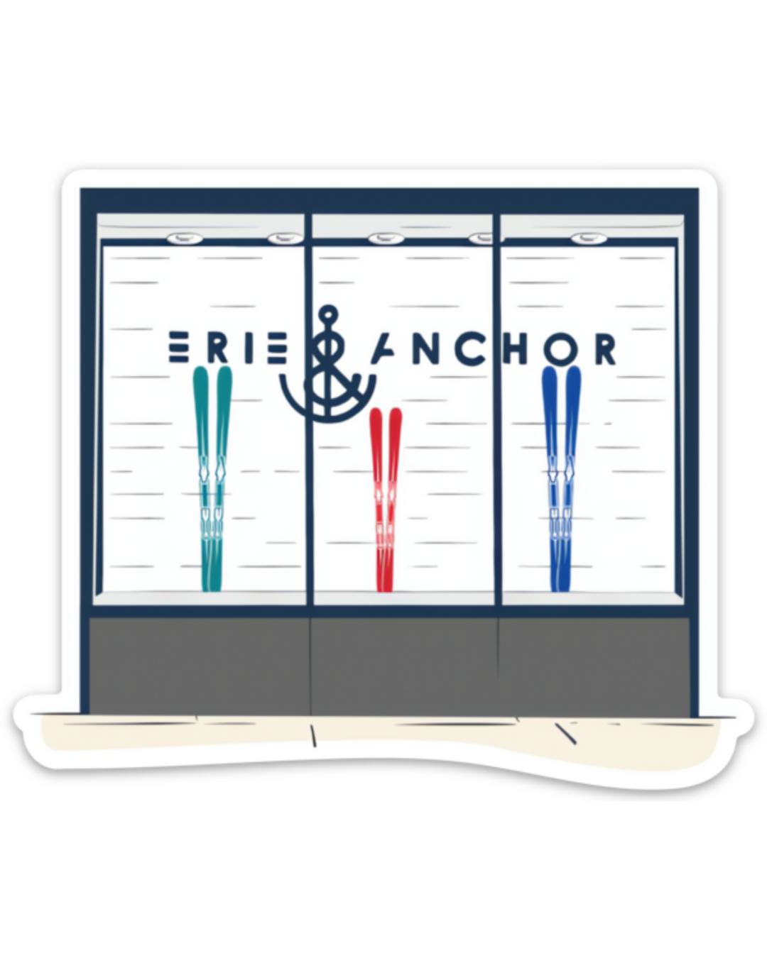 Erie and Anchor Storefront Sticker