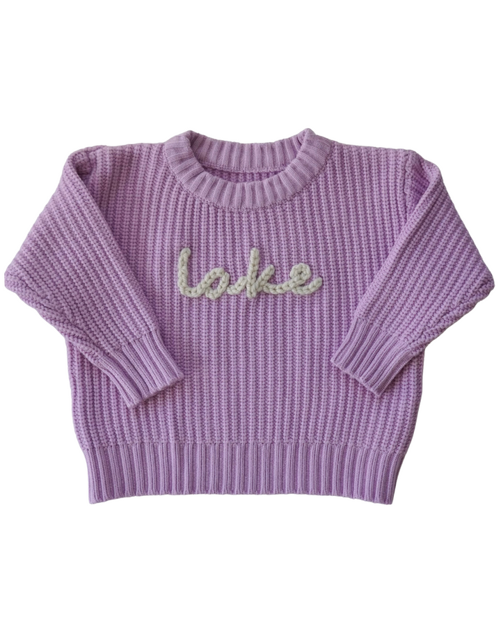 Youth Chunky Knit Lake Sweater- Light Purple