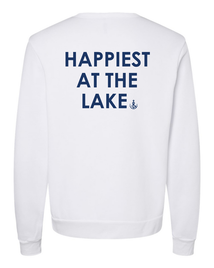 Unisex Happiest At The Lake Crewneck- White