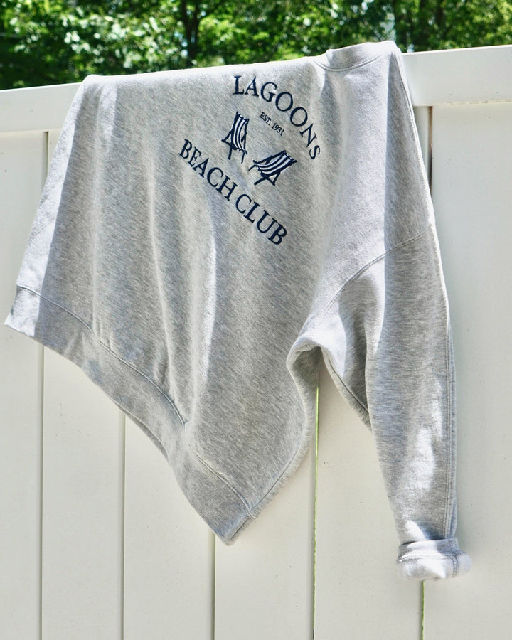 Unisex Lagoons Beach Club Crewneck- Gray