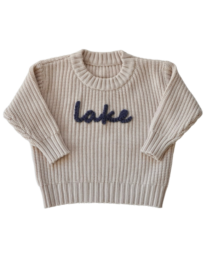 Youth Chunky Knit Lake Sweater- Beige