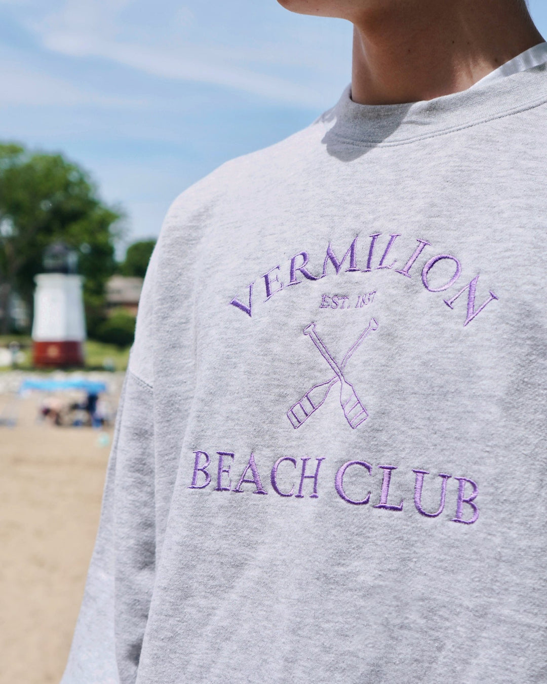 Unisex Vermilion Beach Club Crewneck- Gray