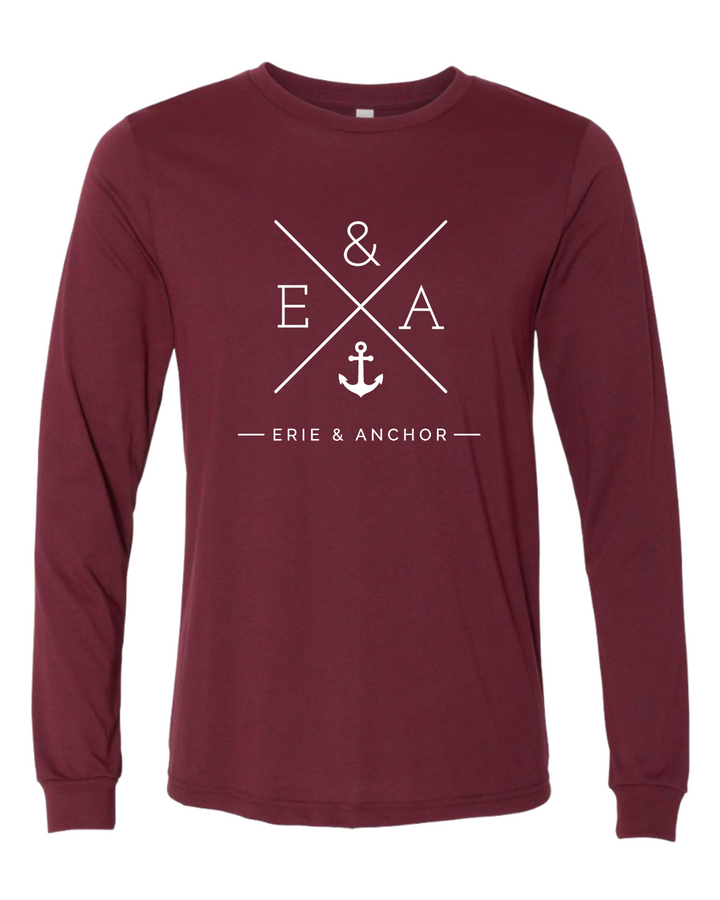 Unisex Crosswinds Long Sleeve Tee - Maroon