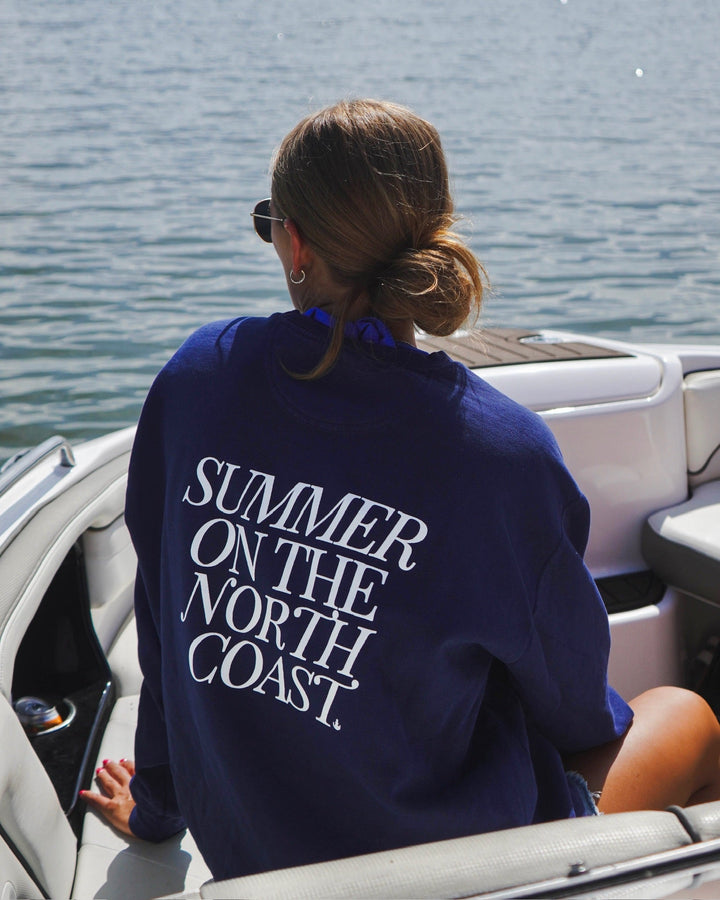 Unisex Summer On The North Coast Crewneck- Navy