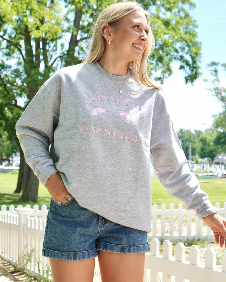 Unisex Main Street Beach Club Crewneck- Gray