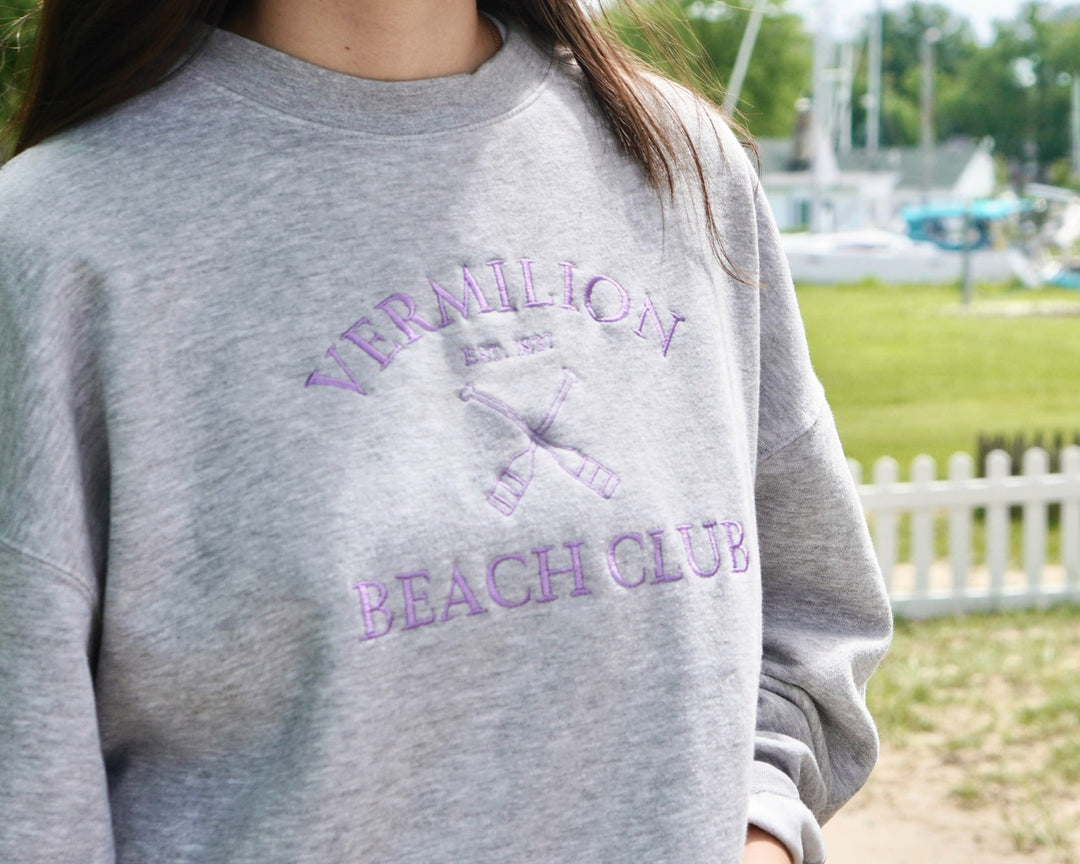 Unisex Vermilion Beach Club Crewneck- Gray