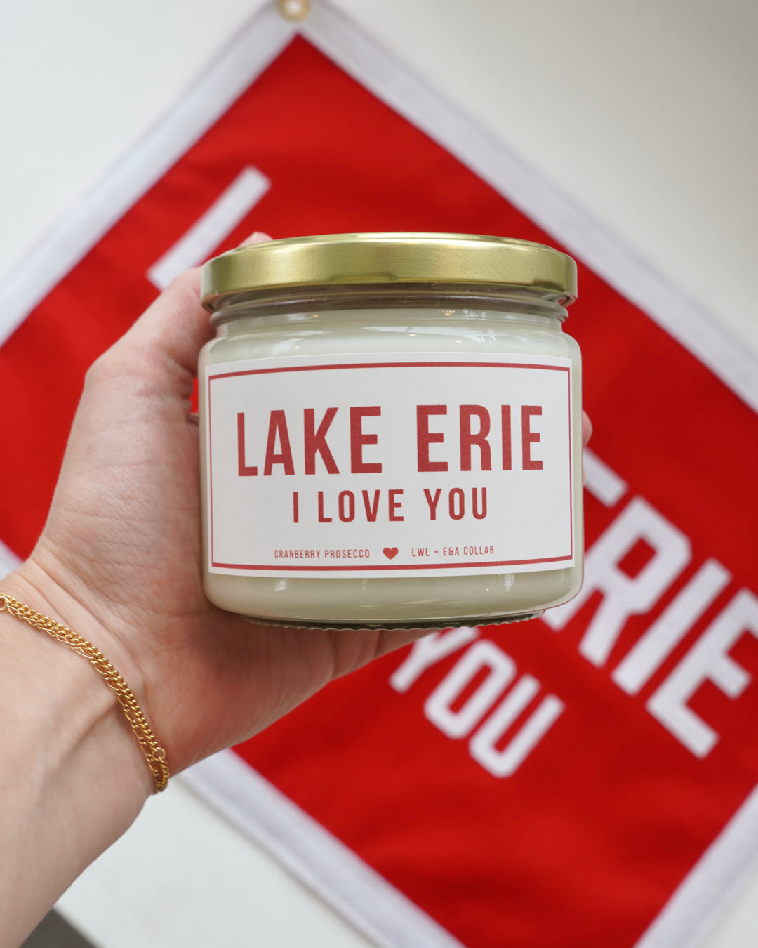 Lake Erie I Love You Candle- Cranberry Prosecco