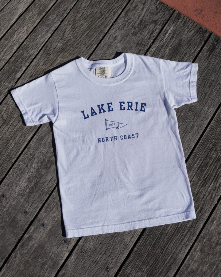 Youth Lake Erie Flag Short Sleeve- White