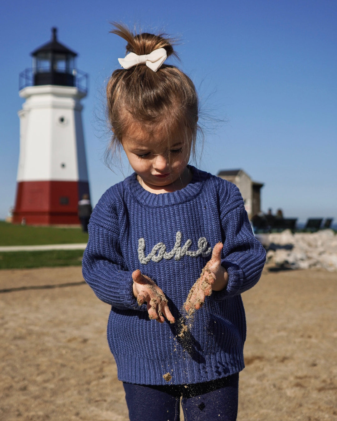 Youth Chunky Knit Lake Sweater- Cobalt Blue