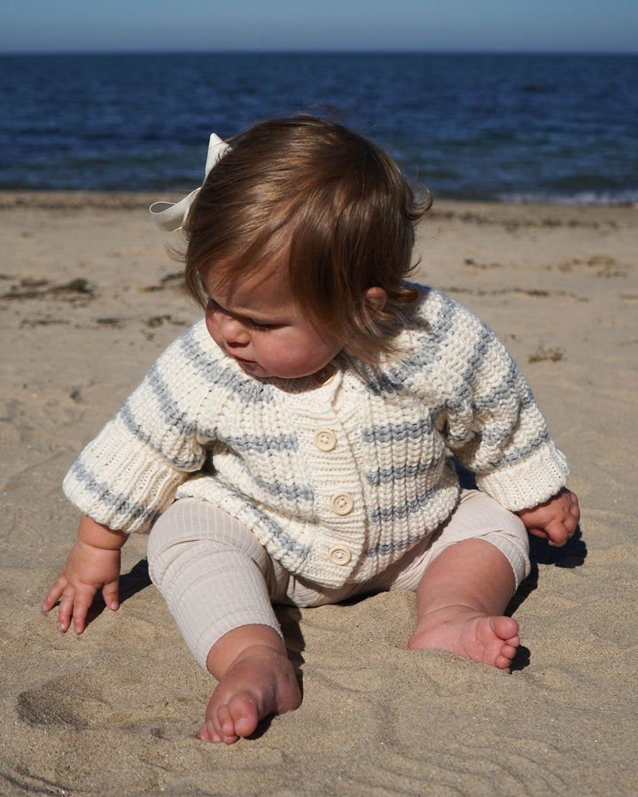 Infant Rib Knit Stripe Cardigan