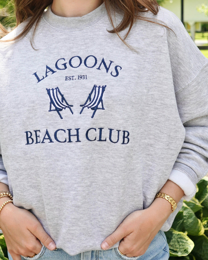 Unisex Lagoons Beach Club Crewneck- Gray