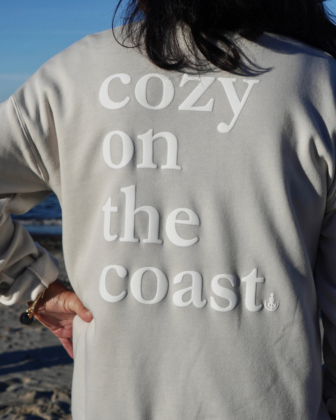 Cozy On The Coast Crewneck- Sand