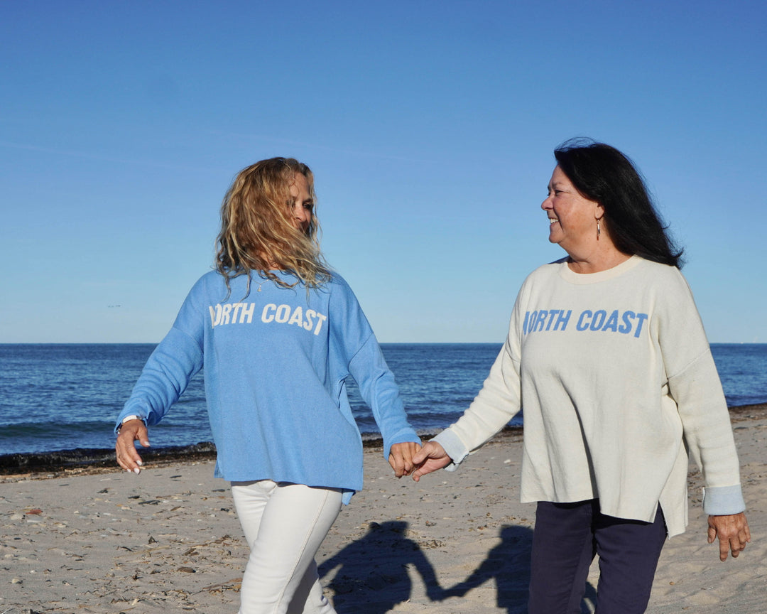 Women’s North Coast Sweater- Cornflower Blue/Ivory