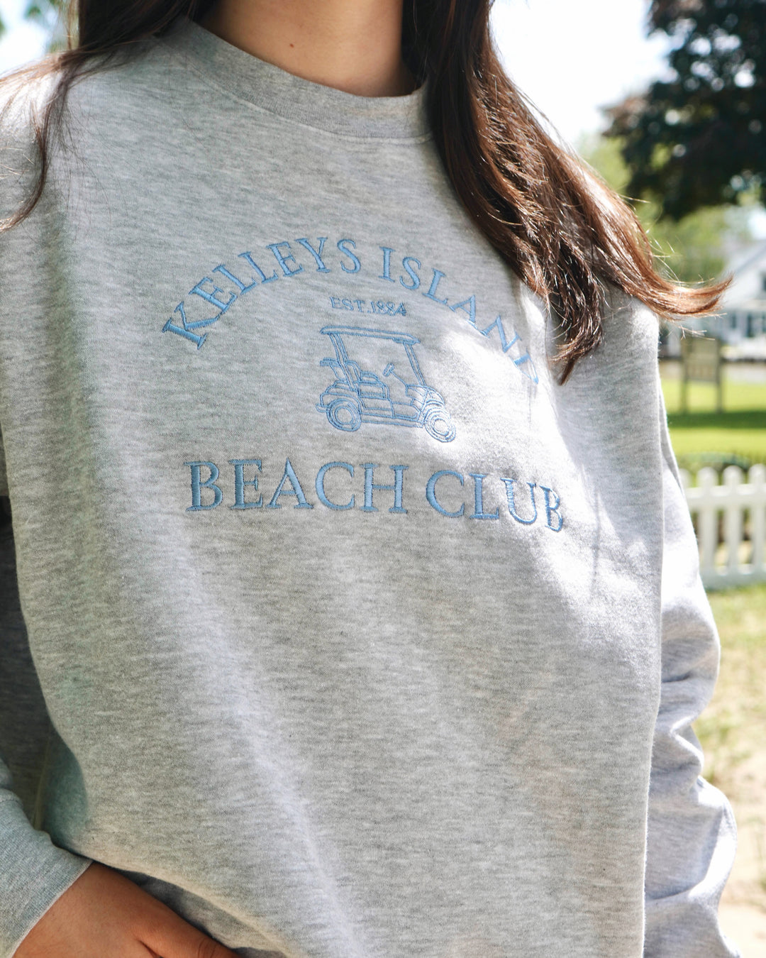 Unisex Kelleys Island Beach Club Crewneck- Gray