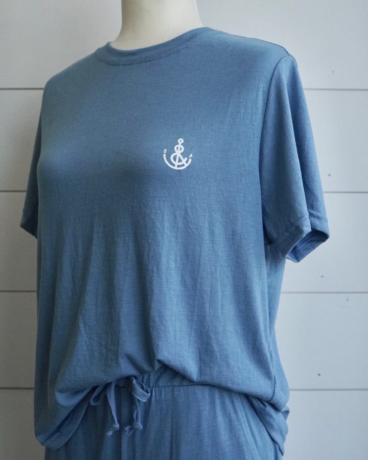 Women’s Anchor Pajama Top- Blue