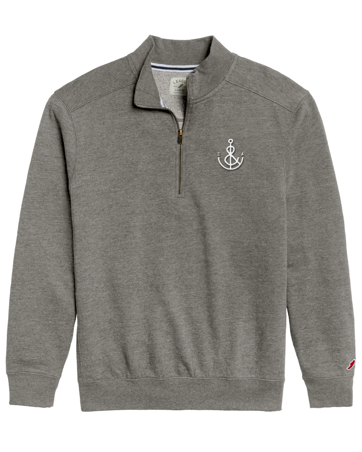 Anchor 1/4 Zip Pullover-Heather Gray