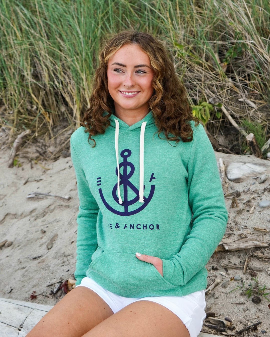 Anchor Hoodie-Kelly Green