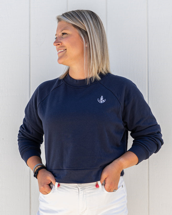 Womens Midi Anchor Crew- Navy