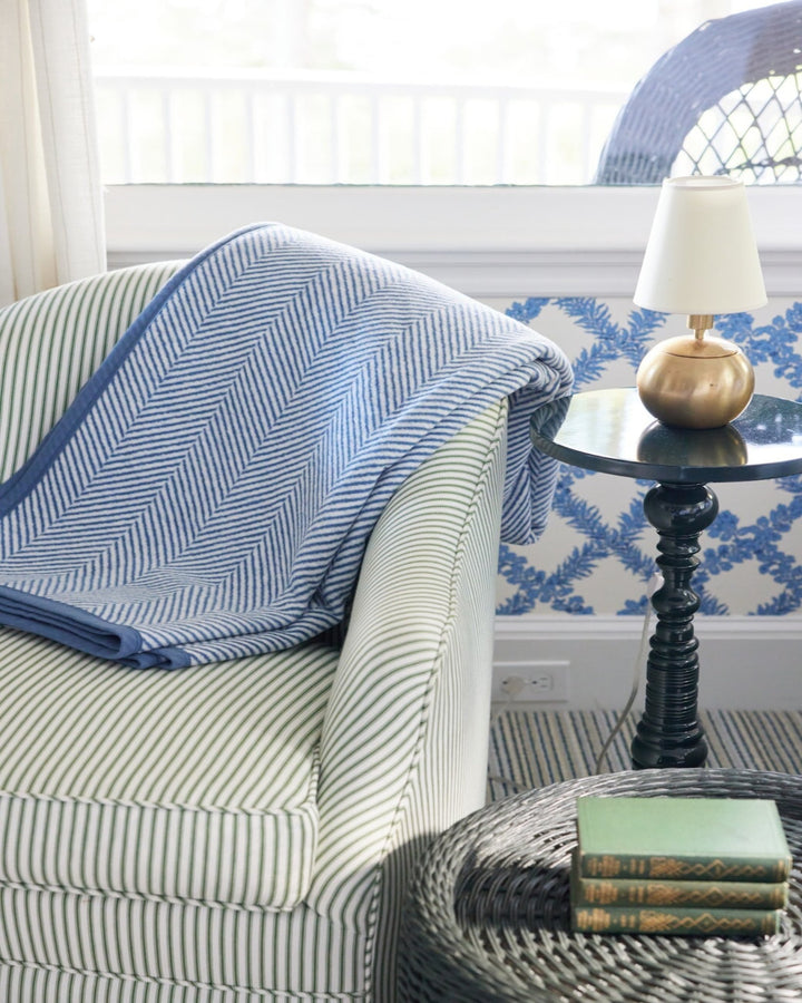 ChappyWrap Blanket- Harborview Herringbone Light Blue